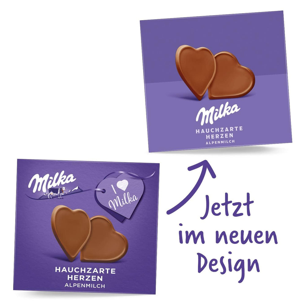 Milka I love Milka Hearts – Chocolat au lait alpin fondant et fines noisettes des bois – 10 x 130g