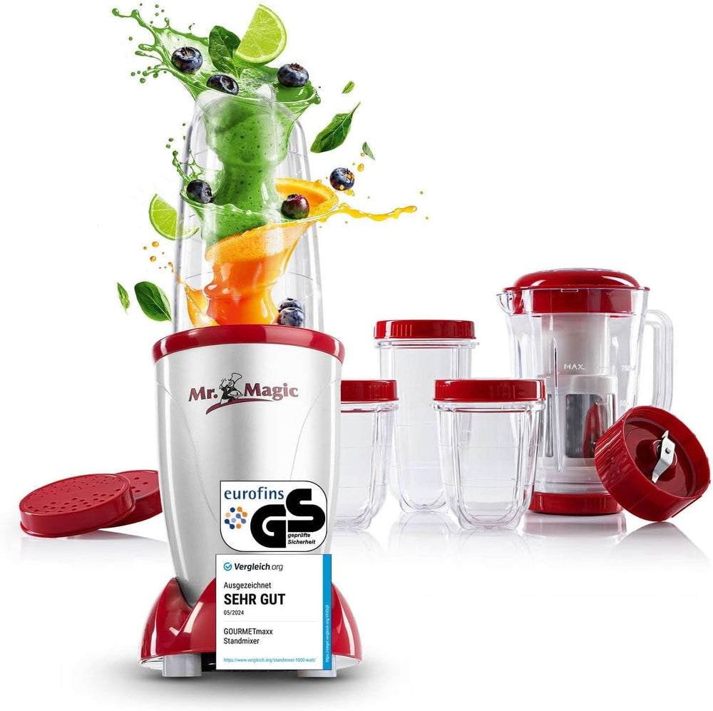 Gourmetmaxx Mr Magic Blender, Smoothie Maker avec pack d'accessoires Xxl Naty Shop