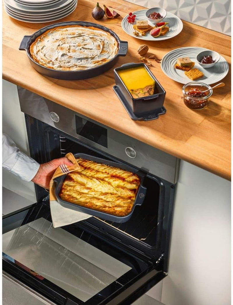 Peugeot Appolia Rechteckige Auflaufform Mit Griffen, Keramik, Schiefer / Grau, 8.3X40.5X27.2 Cm, Fassungsvermögen: Env. 4 L, 60022 Moules et plaques pour pâtisserie Naty Shop