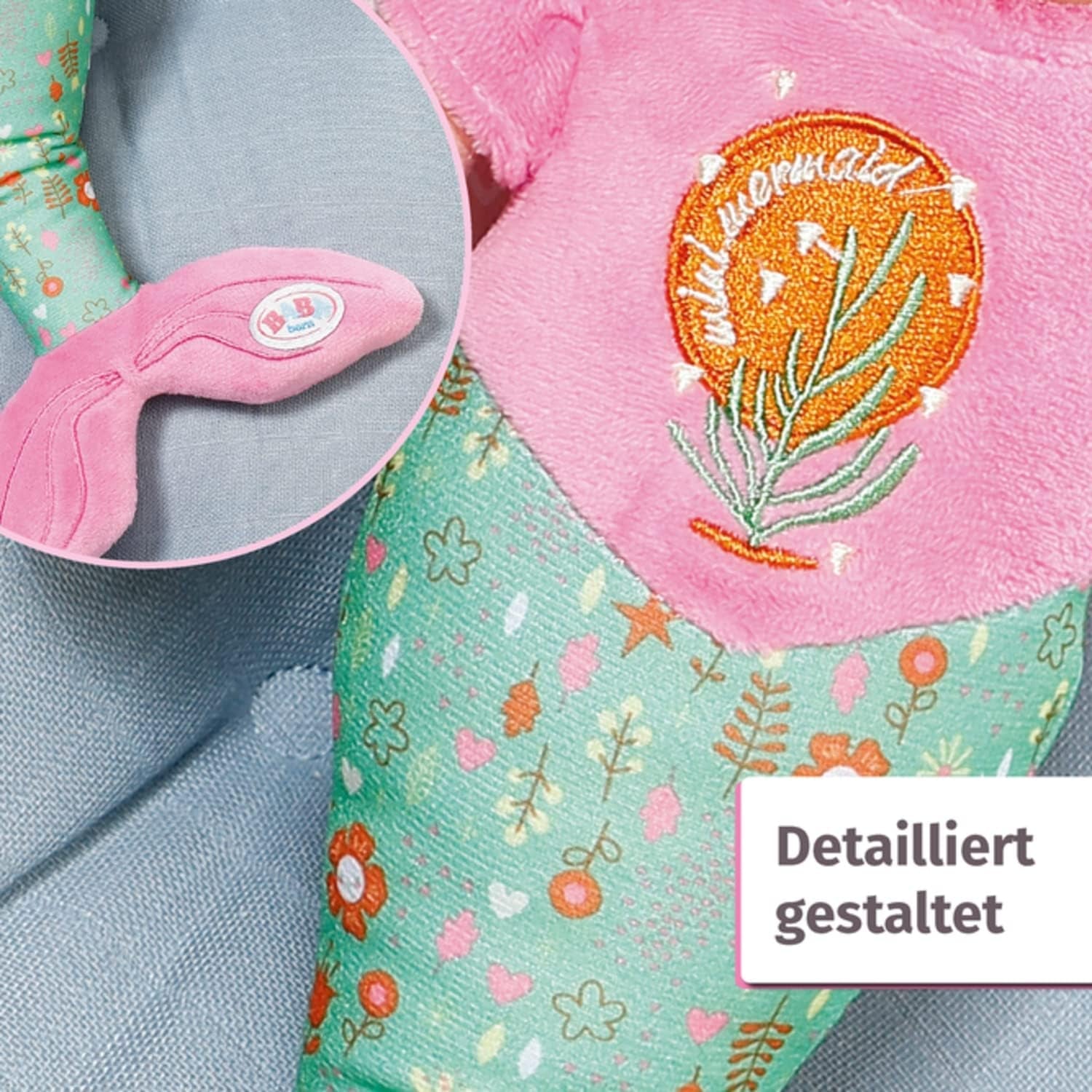 BABY born Meerjungfrau for babies, waschbare Stoffpuppe, Meerjungfrauen-Puppe mit weichem Vinylkopf, 33cm groß, 832288 Zapf Creation