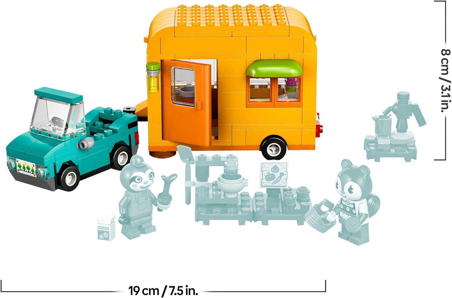 LEGO Animal Crossing Gerds Wohnwagen & Gärtnerei, Bauset für Rollenspiele, Spielzeug Auto für Kinder, Geschenk für Mädchen und Jungen ab 7 Jahren, Videospiel Spielzeug mit Tierfiguren 77054