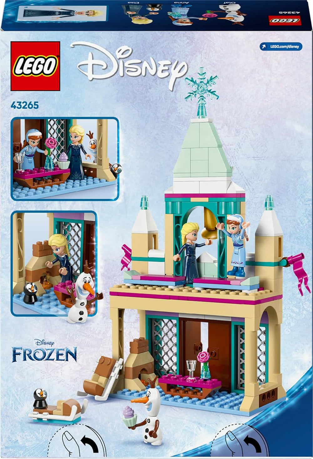 LEGO ǀ Disney Frozen Das Arendelle Schloss - Spielzeug mit Anna & ELSA Minifiguren sowie Olaf & Pinguin Figuren – Prinzessinnen Schloss Spielzeug - Kreatives Geschenk für Mädchen ab 5 Jahren – 43265