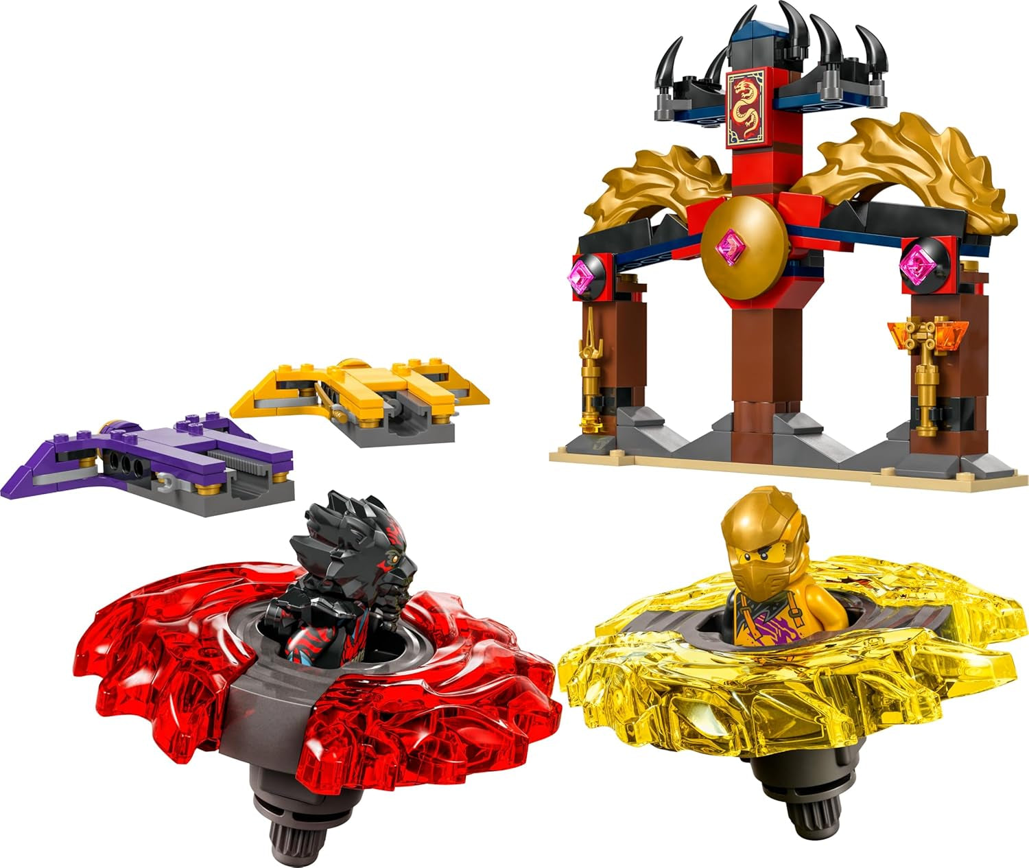 LEGO NINJAGO Drachen-Spinjitzu Battle Pack mit 2 Minifiguren - Ninja Spielzeug mit Spinner für Jungen und Mädchen ab 6 Jahren - Geschenkidee für Fans der TV-Serie Aufstieg der Drachen 71826
