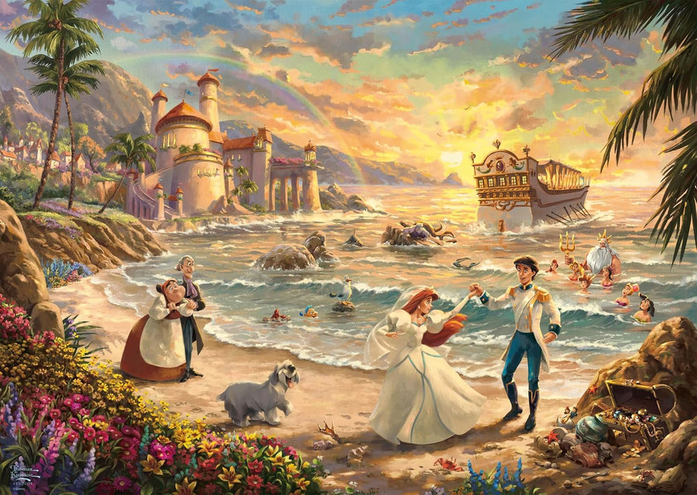Schmidt Spiele 58036 Thomas Kinkade, Disney, La Petite Sirène La Fête de l'Amour, puzzle 1000 pièces Puzzle Naty Shop