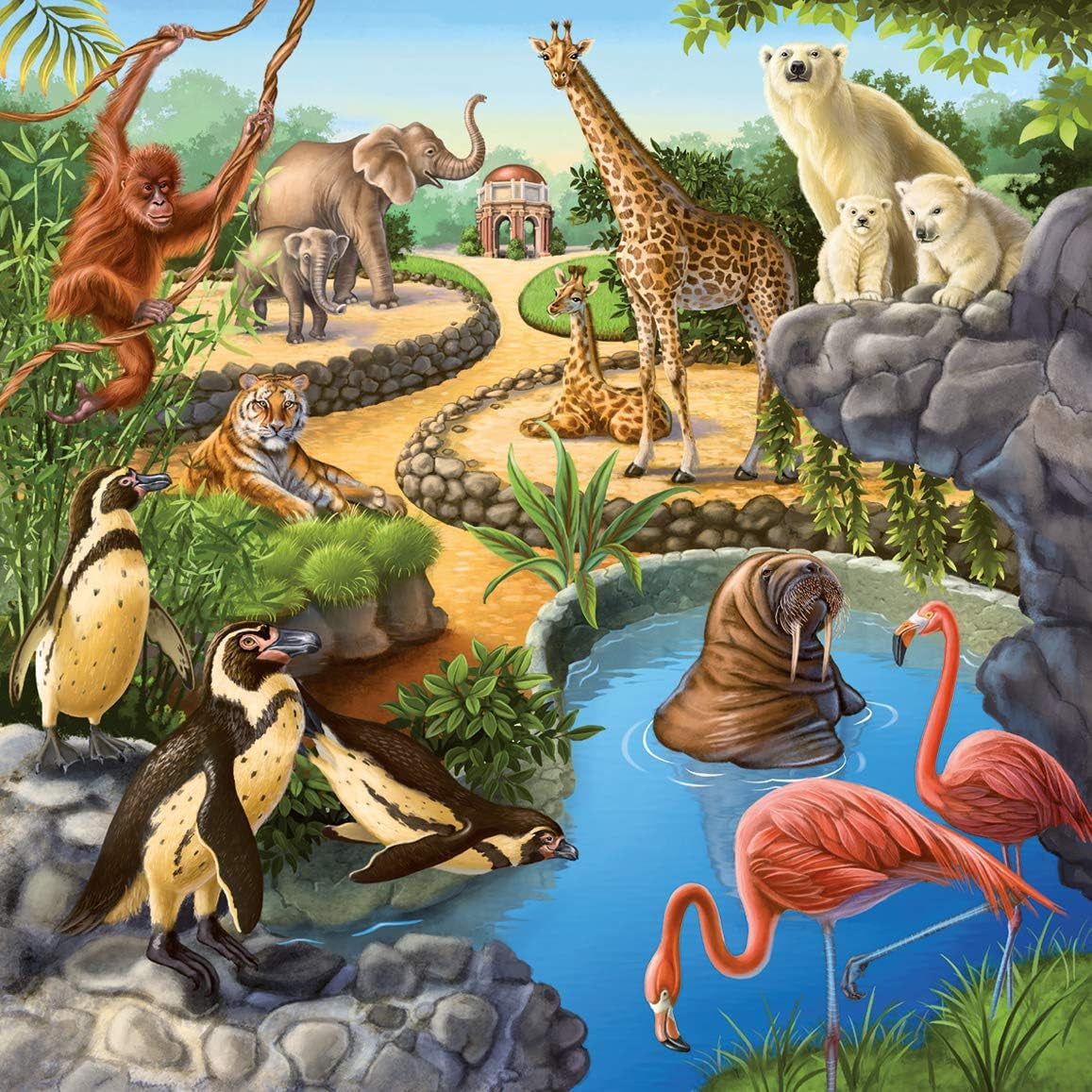 Ravensburger Puzzle pour enfants - 09265 Forêt/Zoo/Animaux - puzzle pour les enfants de plus de 5 ans, avec 3X49 pièces Puzzle Naty Shop