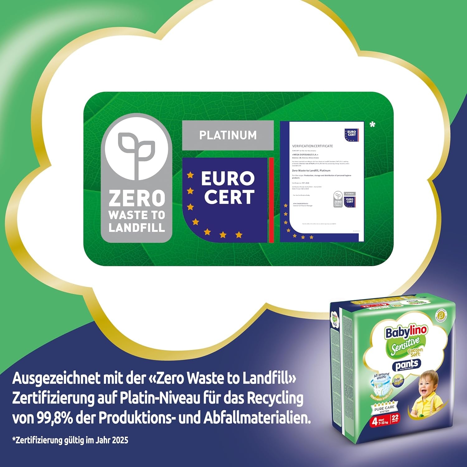 Couches Sensitive Cotton Soft, taille 4, Pantalon Maxi (7-13 kg), 22 pièces