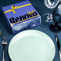 Serviettes en papier Renova, bleu doré - 40 serviettes