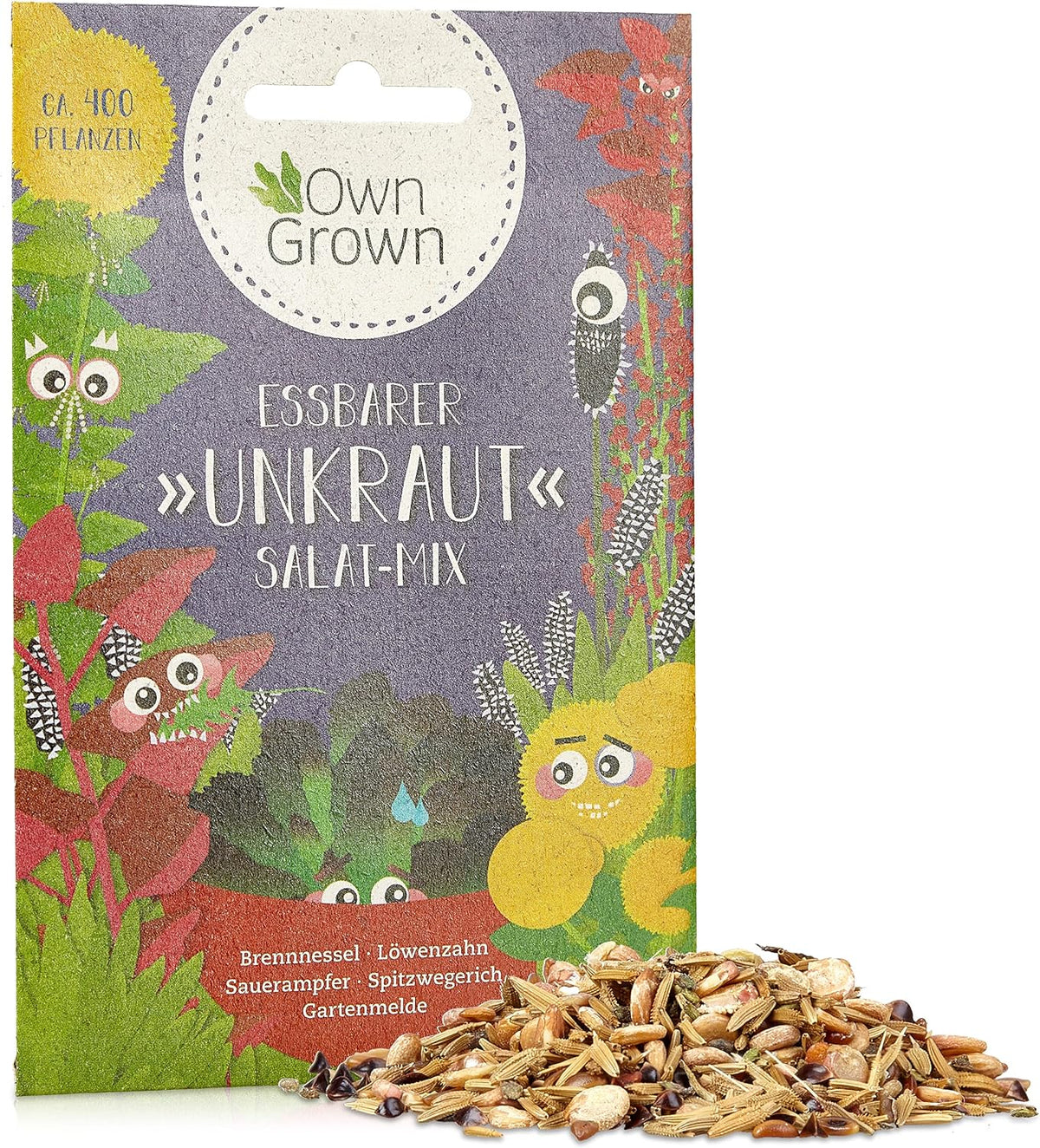 Wildkräuter Samen : Bunte Premium Kräuter Samen Mischung mit Löwenzahn Samen, Sauerampfer, Spitzwegerich uvm – Unkraut Samen Mix für Garten, Balkon – Kräuter Pflanzen Saatgut alte Sorten von OwnGrown