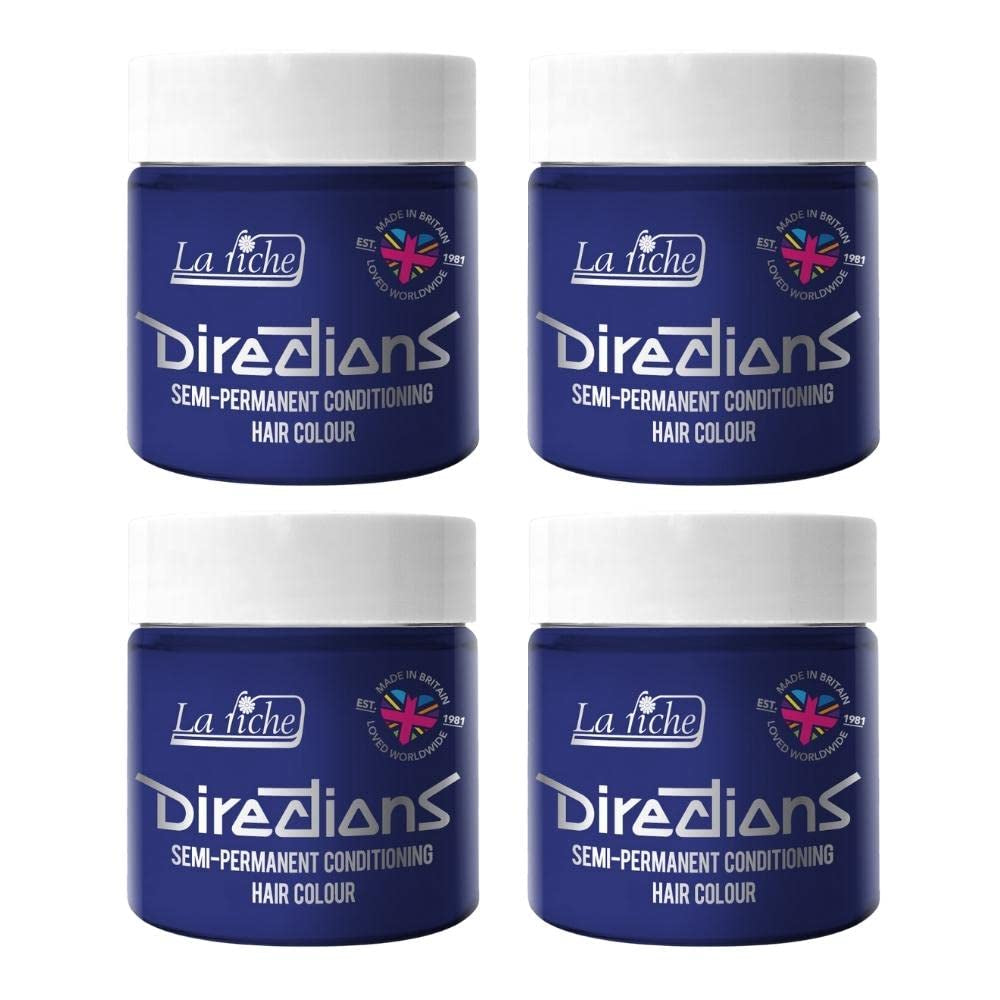 Directions coloration semi-permanente 100 ml boîte 4 pack (Pillarbox Red) Naty Shop Teinture cheveux bleu fluo 100 Ml (pack de 4)