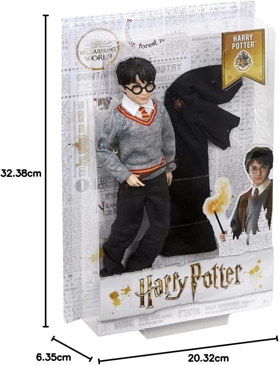 Mattel Harry Potter - Poupée de collection (26 cm environ) avec uniforme de Poudlard, robe et baguette de Gryffondor, jouet à partir de 6 ans FYM50 Figurines Naty Shop