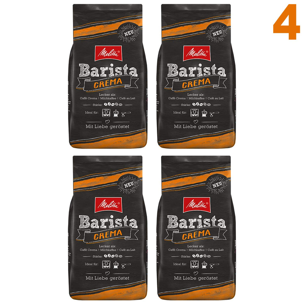 Melitta Barista Cream, grains de café entiers 4x 1000g (4000g) - café équilibré et harmonieux