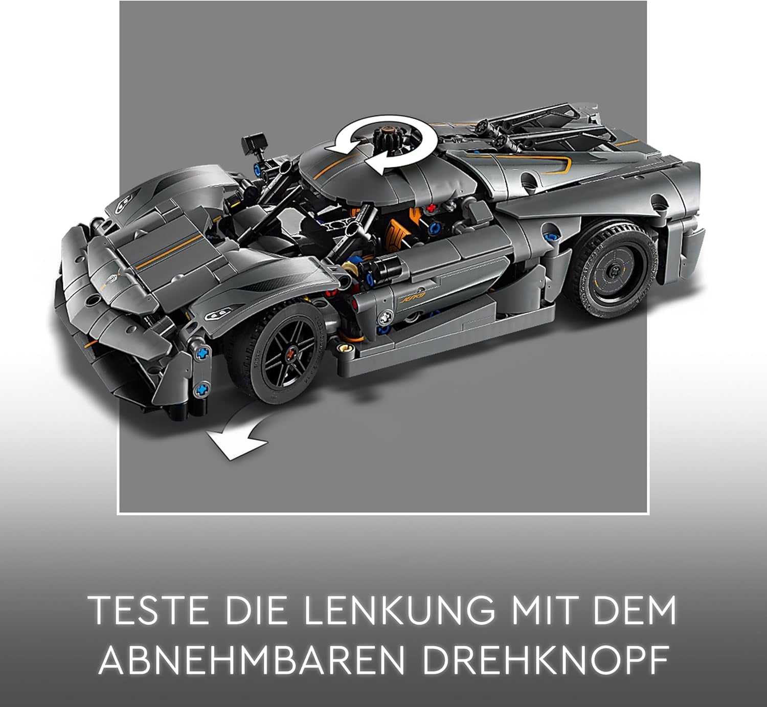 LEGO Technic Koenigsegg Jesko Absolut Supersportwagen in Grau, Bauspielzeug für Jungen und Mädchen, Spielzeugauto für Kinder, Geschenk für Autofans, Dekoration für das Kinderzimmer 42173