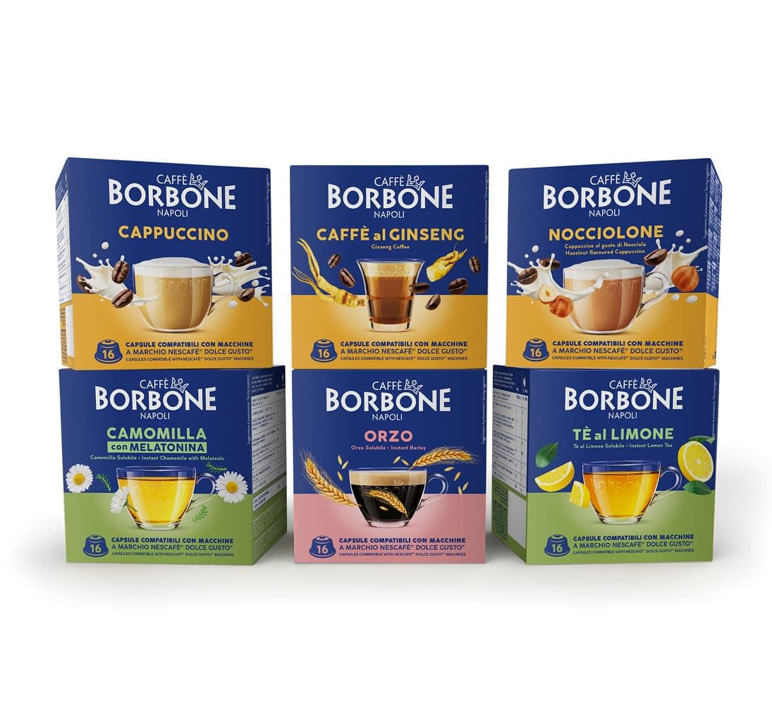 Caffè Borbone Café au Lait - 64 Kapseln - Lösliches Pulvergetränk mit Milchpulver und Instantkaffee - Compatible mit Kaffeemaschinen der Marke Nescafè®* Dolce Gusto®*