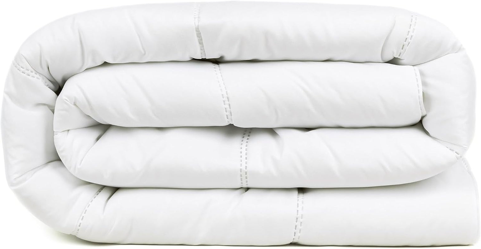 Couette TRAMAS+ 200 Gr/M² pour lit en fibres creuses siliconées - 150X220 Cm - Certifié Oeko Tex - Blanc, doux, chaud, minimaliste - Lit 90 Cm Couettes et couettes Naty Shop 180X220 Cm