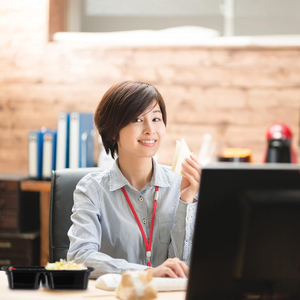 Boîtes de préparation de repas Relaxdays, lot de 10, 2 compartiments, résistantes au micro-ondes, 800 ml, boîte alimentaire en plastique avec couvercle, boîtes de conservation noires Naty Shop