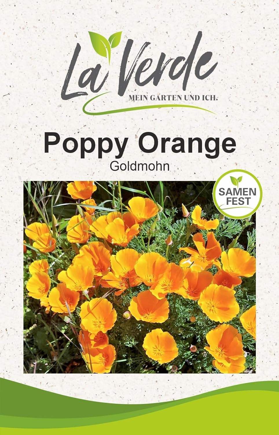 La Verde MON JARDIN ET MOI. Graines de pavot de Californie 'Poppy Orange' pour env. 250 plantes, pavot de Californie, graines à longue floraison, sans OGM