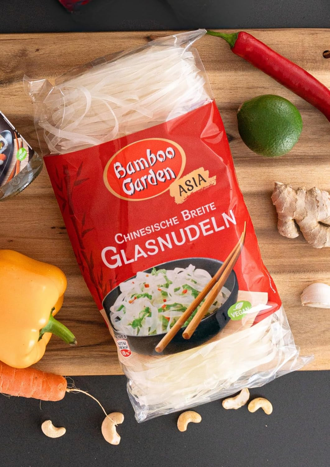 Nouilles chinoises larges en verre, 250 g (le design de l'emballage peut varier)