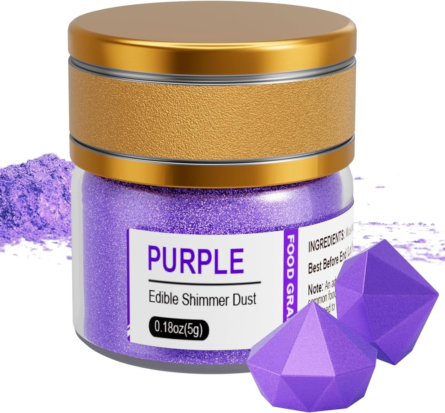 Paillettes comestibles, différentes nuances, 5 grammes Naty Shop Violet