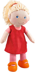 HABA 302108 - Poupée Annelie, poupée en tissu avec vêtements et cheveux, 30 cm, jouet à partir de 18 mois, rouge Poupées Naty Shop Single