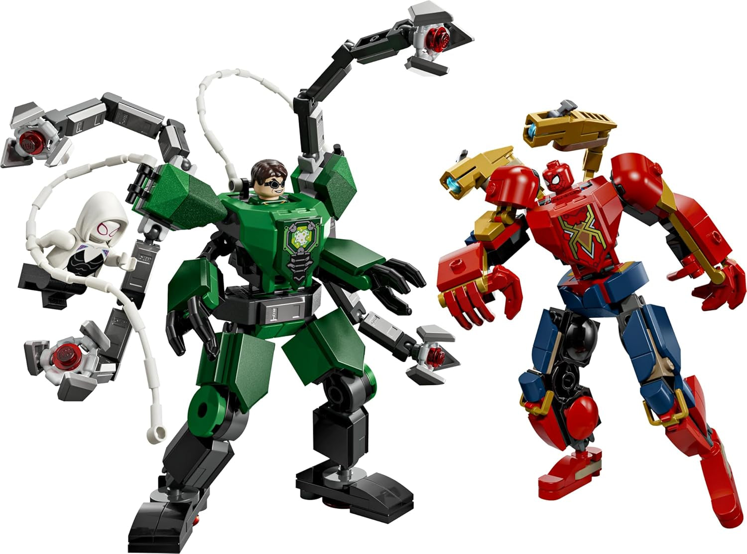 LEGO | Mech-Duell: Spider-Man vs. Doc Ock - Superhelden Spielzeug mit 2 Actionfiguren, 3 Minifiguren, Shootern - Konstruktionsspielzeug für Kinder - Geschenk für Jungen ab 6 Jahren und Mädchen - 76338
