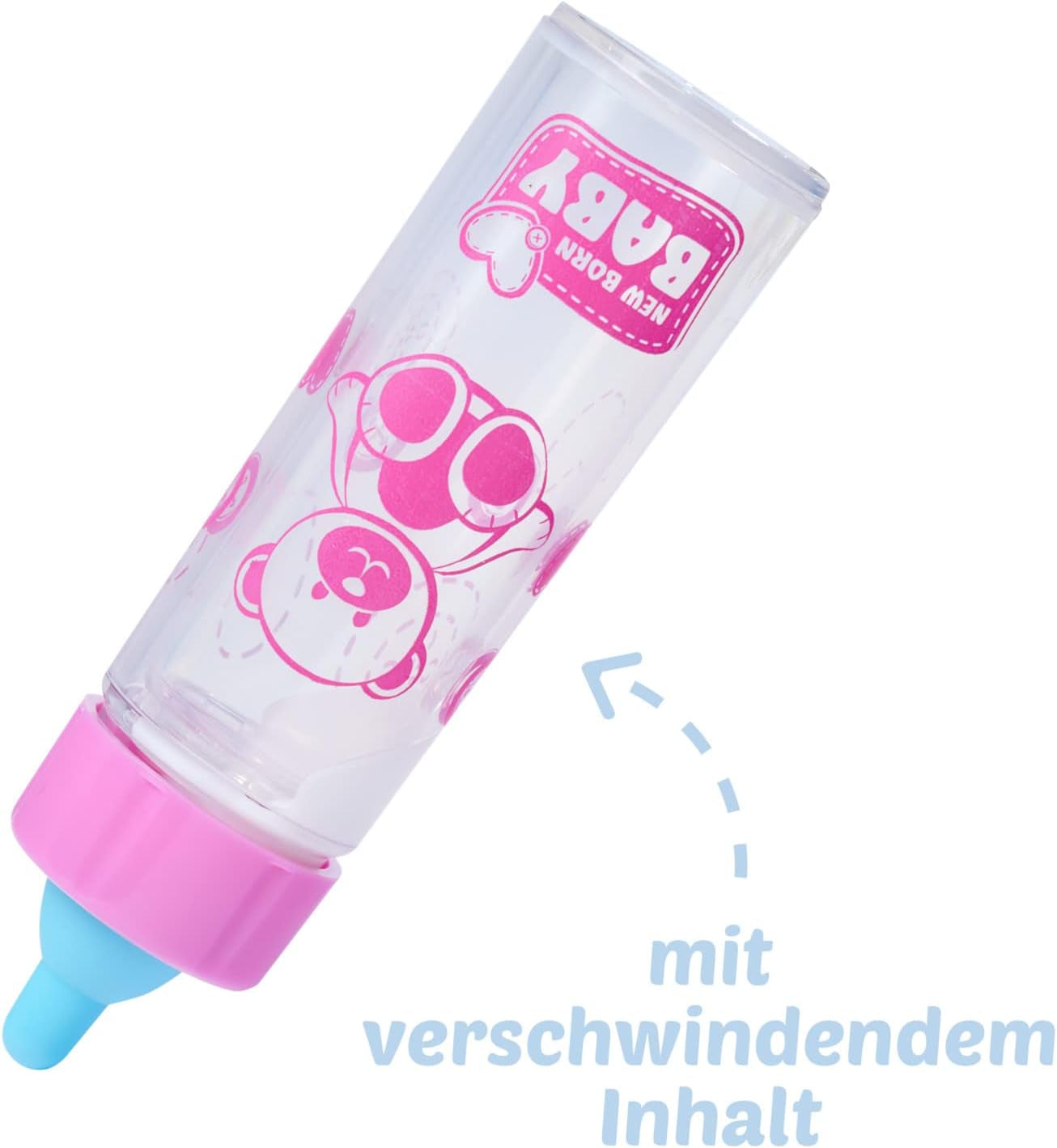 Simba 105562487 - New Born Baby First Nursing Set, tétine, couche et biberon avec contenu disparaissant, pour poupées 38-43 cm Naty Shop Dolls