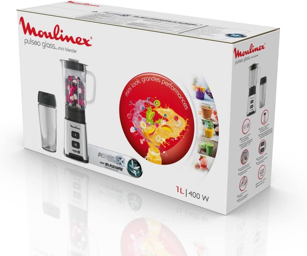 Blender Pulseo LM17GD, 400 W, 4 lames, 700 Ml, récipient Portable 600 Ml cuisine Naty Shop