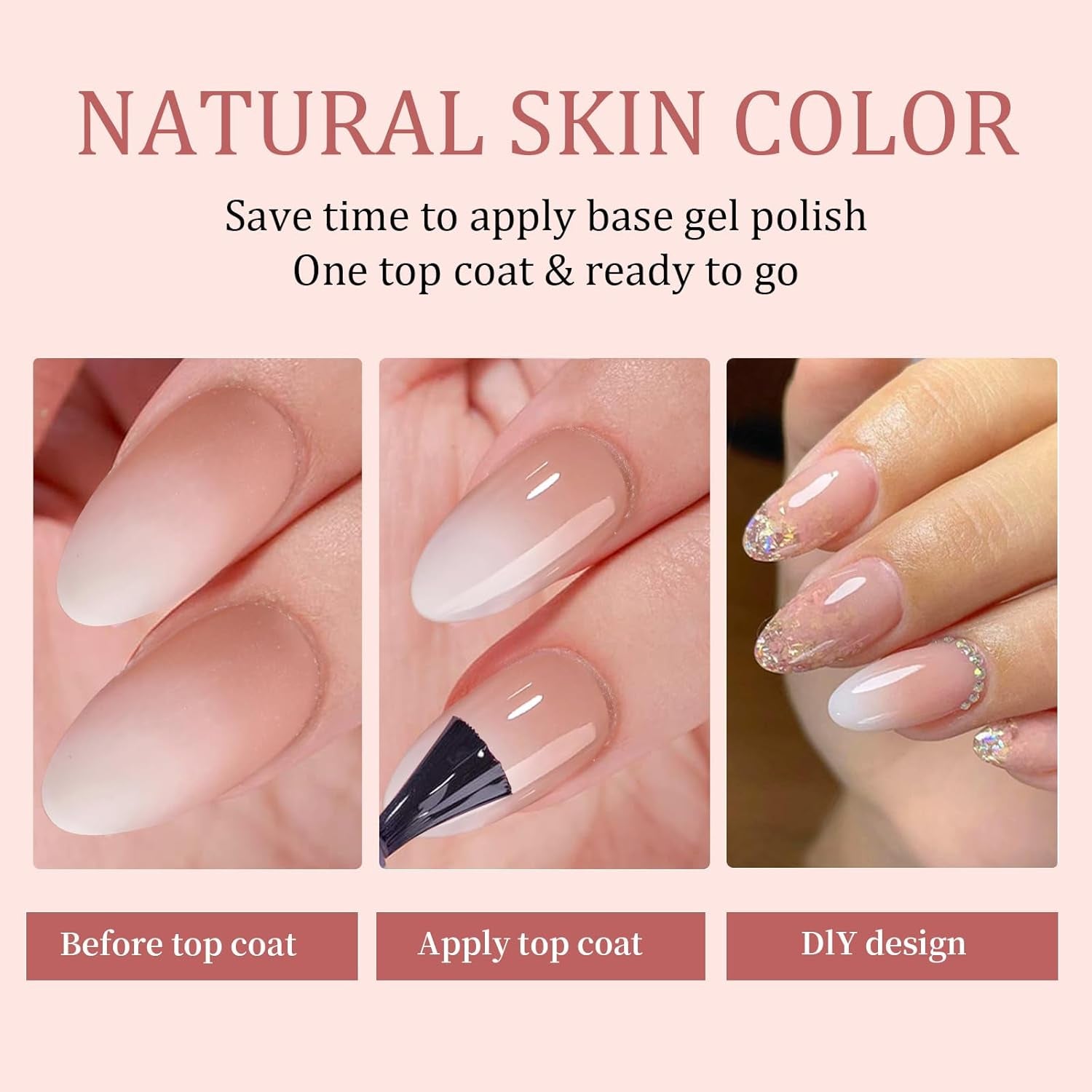 Kit de 150 faux ongles dégradés – 5 couleurs ombrées, ongles artificiels autocollants – Couverture complète pour femmes et filles – Faux ongles brillants pour manucure DIY (carré)