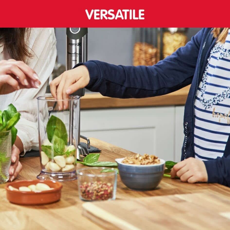 DD6558 DD655810 Quickchef Mélangeur 3-en-1, technologie Powelix, 3 Zubehörteile, Edelstahl, Stahl/Schwarz Kitchen Naty Shop