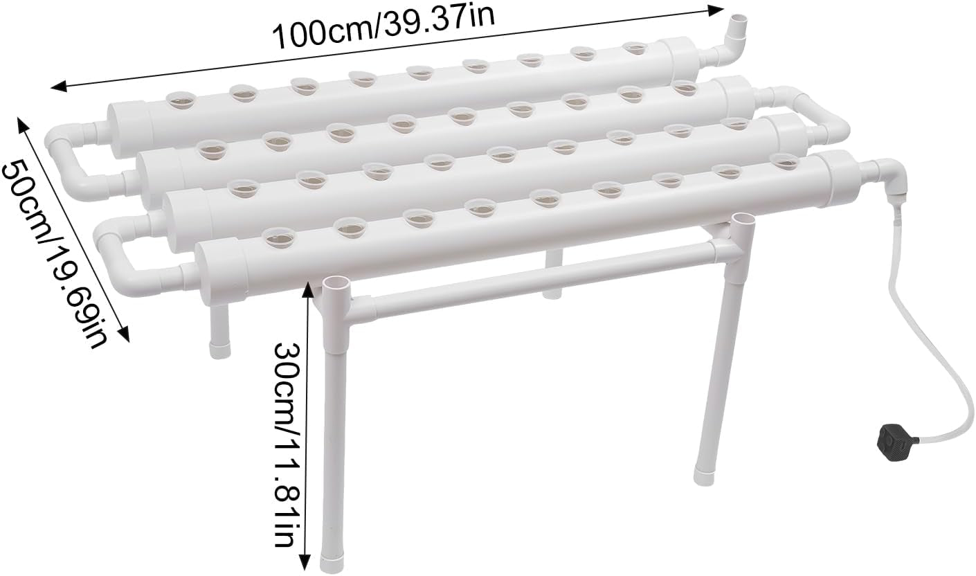 Kit de culture hydroponique à 3 couches, 108 espaces de plantation, systèmes de culture hydroponique de plantes sans sol, système de culture hydroponique de plantes dans des tubes pour légumes (une seule couche avec 36 trous)