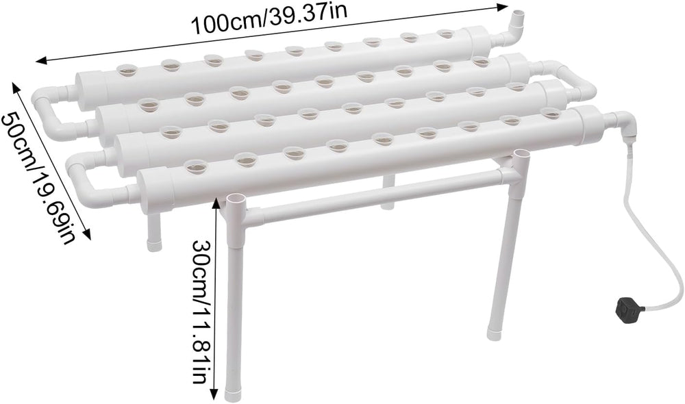 Kit de culture hydroponique à 3 couches, 108 espaces de plantation, systèmes de culture hydroponique de plantes sans sol, système de culture hydroponique de plantes dans des tubes pour légumes (une seule couche avec 36 trous)