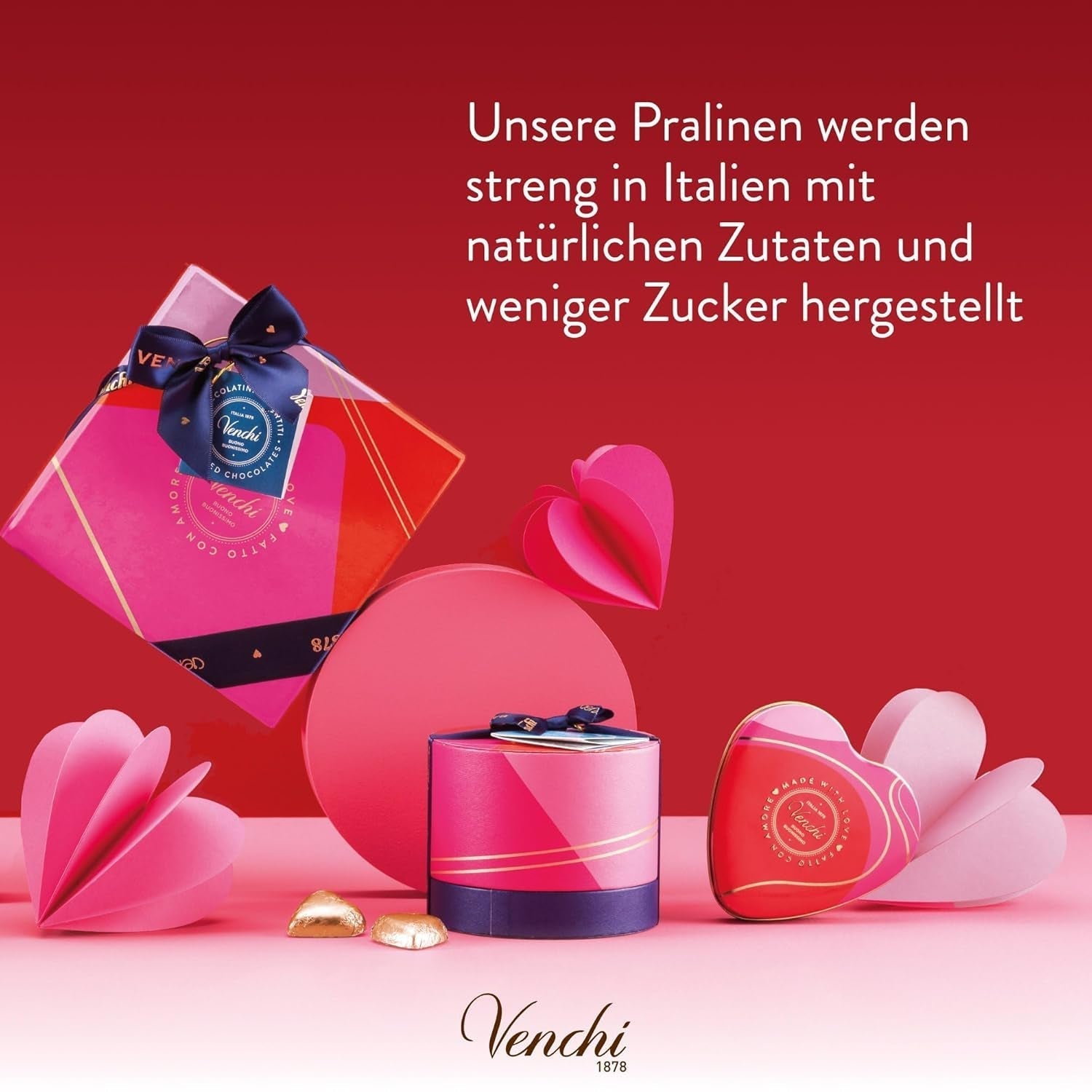 Venchi - Coffret 9 chocolats Baciodidama et Vegan Chocoviar Gianduia, sans gluten, Collection Saint Valentin Chocolats Naty Shop