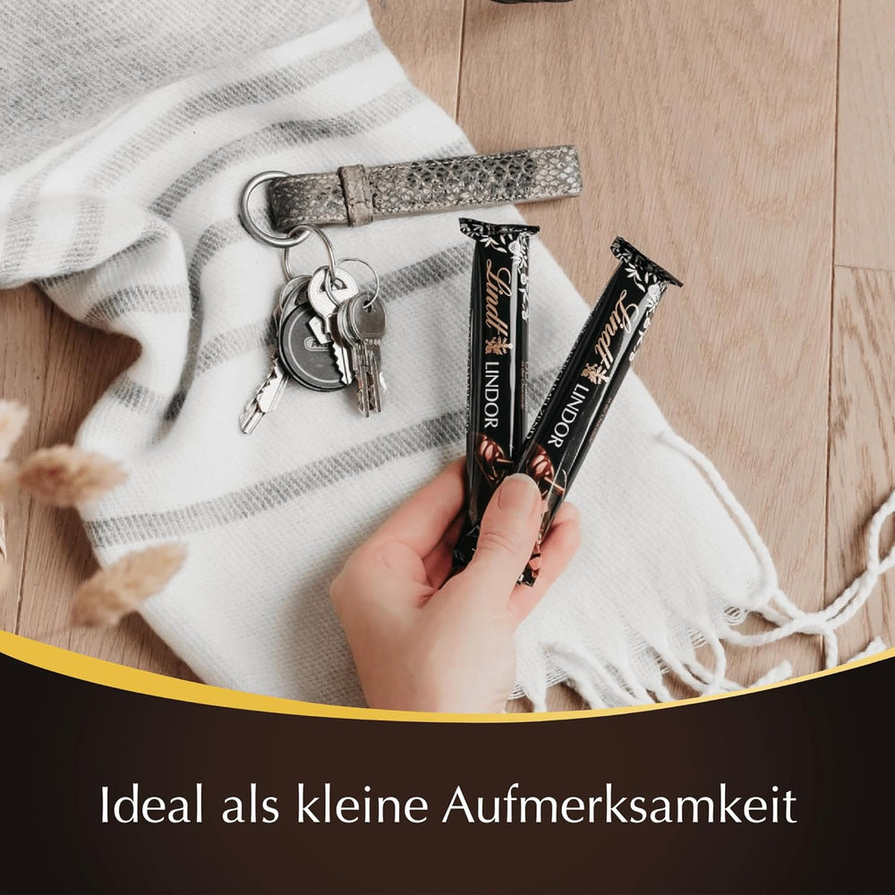 Chocolat Lindt | Sticks LINDOR 60% Cacao | 100g | 4 tablettes de chocolat fourrées au chocolat noir 60% de cacao et fondantes | Barre de chocolat