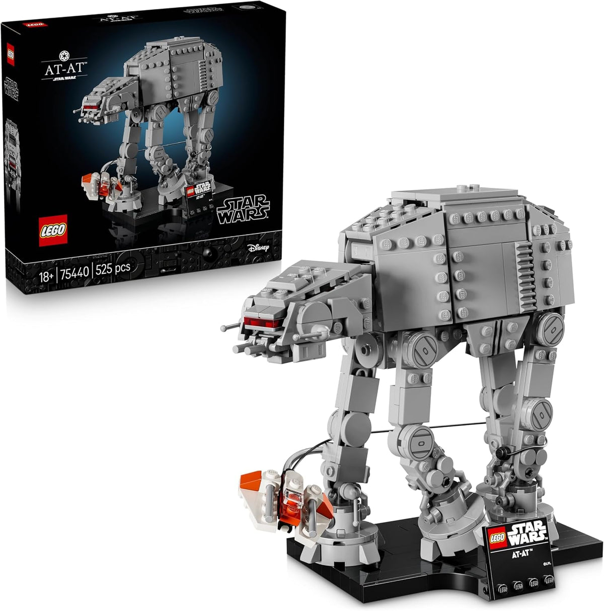 LEGO Star Wars 75440 AT-AT - Modellbau Set für Erwachsene - Mit Snowspeeder, Ständer & Namensschild - DIY Deko fürs Regal - Geschenk zum Vatertag für Fans von Das Imperium schlägt zurück