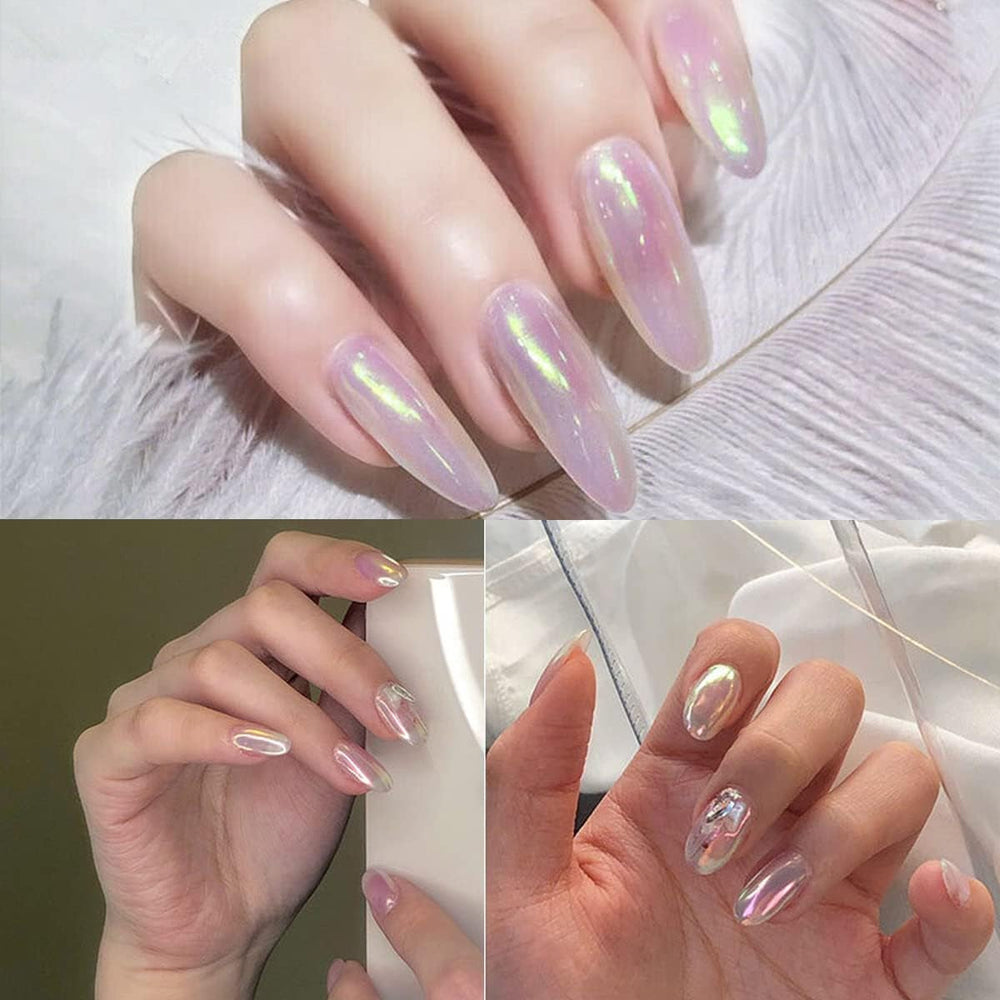 6 couleurs Chrome Glitzerpulver pour ongles, poudre à ongles chromée, poudre à ongles néon perle Nail Art poudre à pigments ensemble bricolage Nageldesign