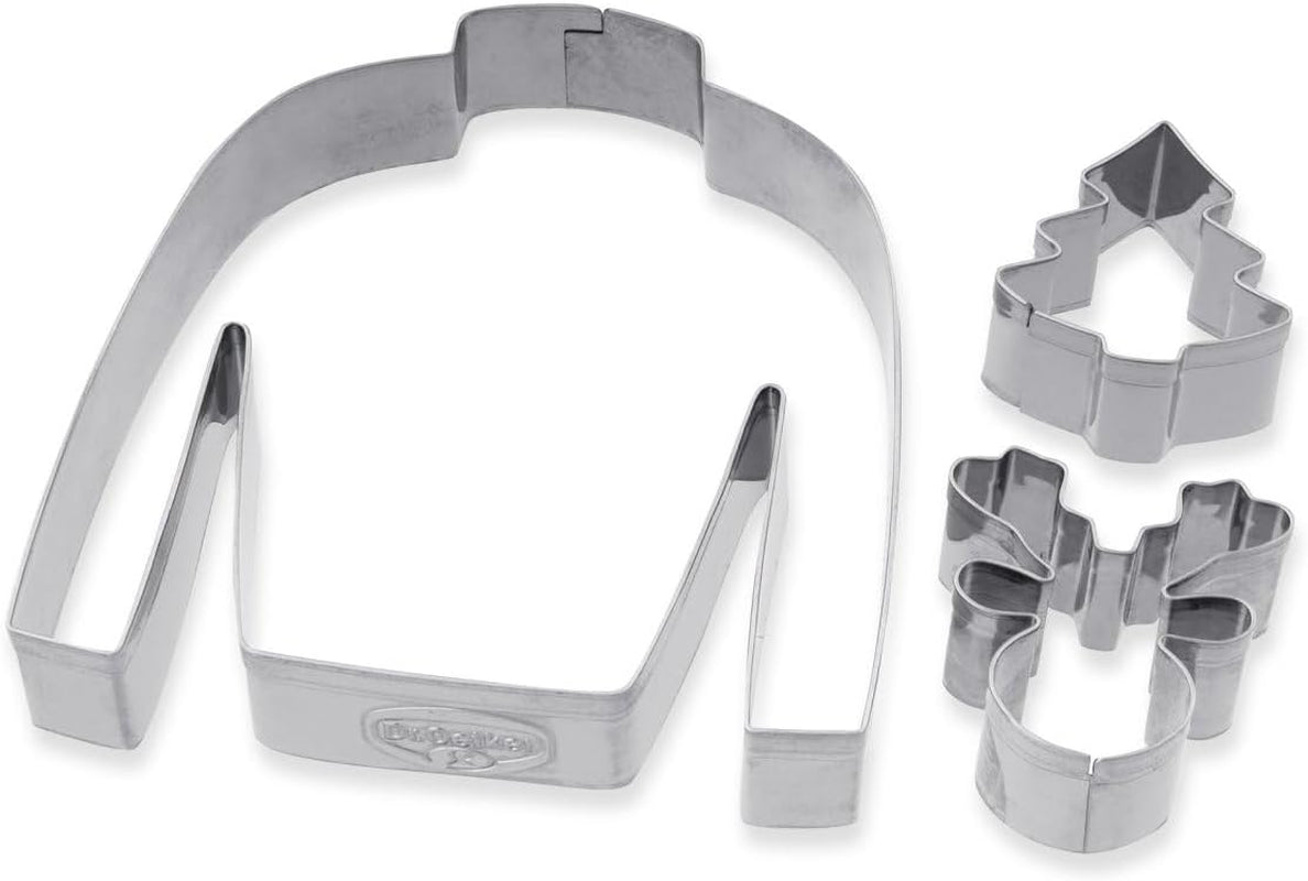 Dr. Oetker Lot de 3 emporte-pièces en forme de pull de Noël laid - Emporte-pièces, blanc, Noël, cuit - Emporte-pièces en acier inoxydable pour Noël