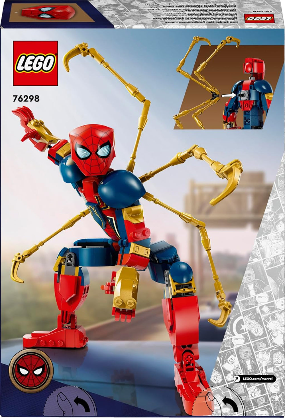 LEGO Marvel Iron Spider-Man Blocs de construction Super-héros Jouet d'action pour enfants à partir de 8 ans Ensemble d'armures pour garçons et filles Modèle à construire Avengers Idée cadeau pour les fans du film Marvel 76298 Jeux de construction Beuche den LEGO-Store