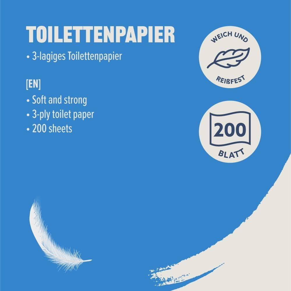 Par Amazon Papier toilette, 3 couches, 10 rouleaux (10 rouleaux, 1 paquet) 200 feuilles par rouleau, certifié Fsc