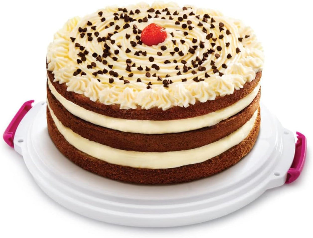 Boîte à gâteaux Metaltex, réglable en hauteur, polypropylène, blanc/transparent, ⌀ 30 cm, réglable en hauteur 8 et 15 cm Boîtes de conservation Naty Shop