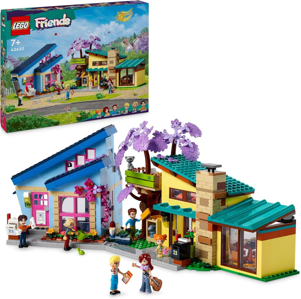 LEGO Friends Maison familiale Olly et Paisley, maison de poupée avec figurines et accessoires, ensemble maison à deux étages et cabane dans les arbres, cadeau créatif pour filles et garçons de 7 ans et plus 42620 Ensembles de construction Besuche den LEGO-Store Single
