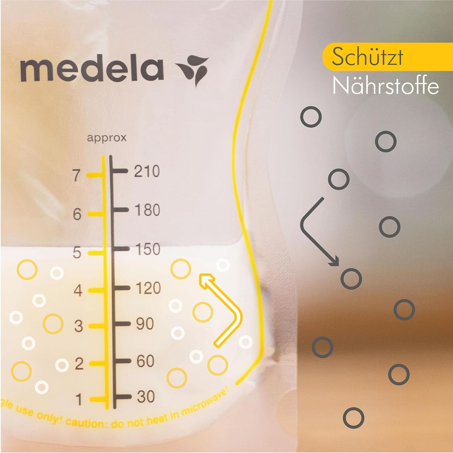 Medela Easy Pour Muttermilchbeutel Zum Einfachen Ausgießen, 100 Stück, 210 Ml, Auslaufsichere Einweg-Muttermilchbeutel Mit Überlaufschutz, Stillhelfer Accessoires Aliments pour bébés et allaitement Naty Shop