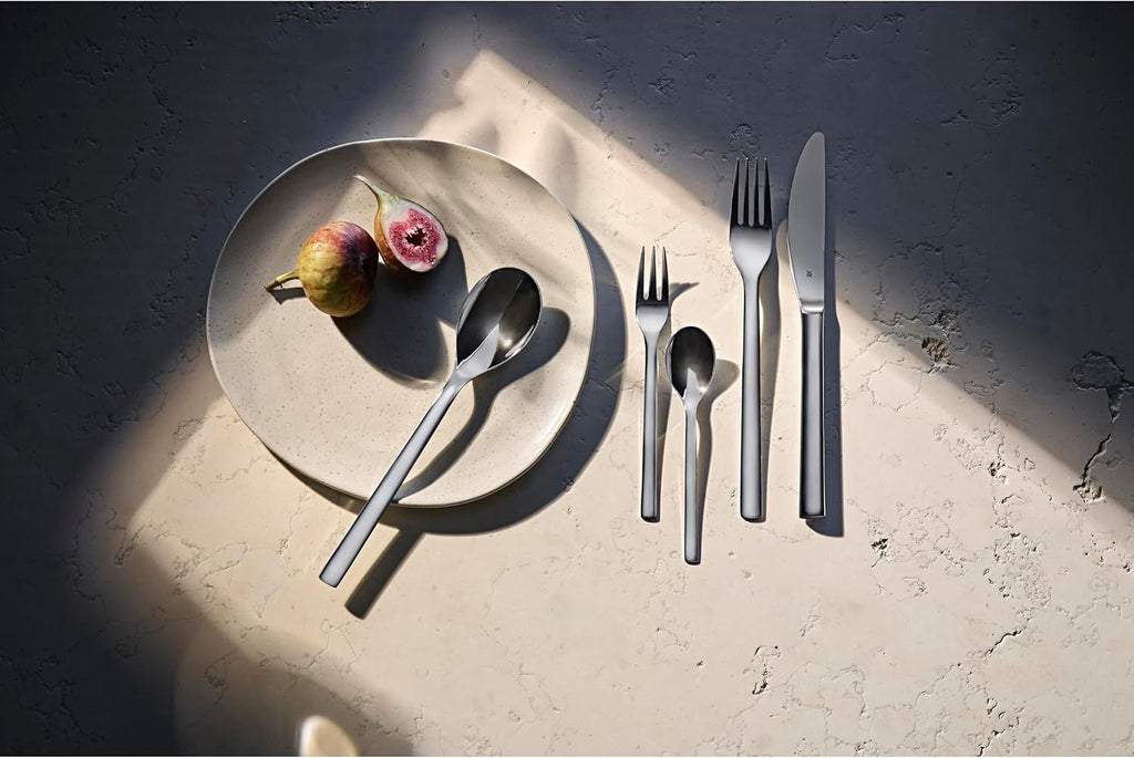 WMF Atria Besteck Set 12 Personen, Essbesteck 60 Teilig, Monobloc-Messer, Cromargan Edelstahl Poliert, Spülmaschinenfest Bucatarie Naty Shop