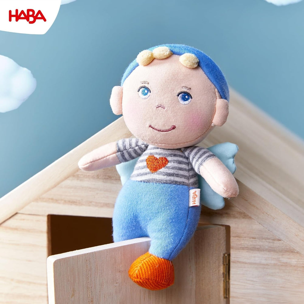 HABA Tapis Ange Gardien - Poupée en tissu peluche (15 cm), cadeau de bienvenue idéal pour bébés et jeunes enfants - lavable à 30°C - 2011869001 Poupées Naty Shop