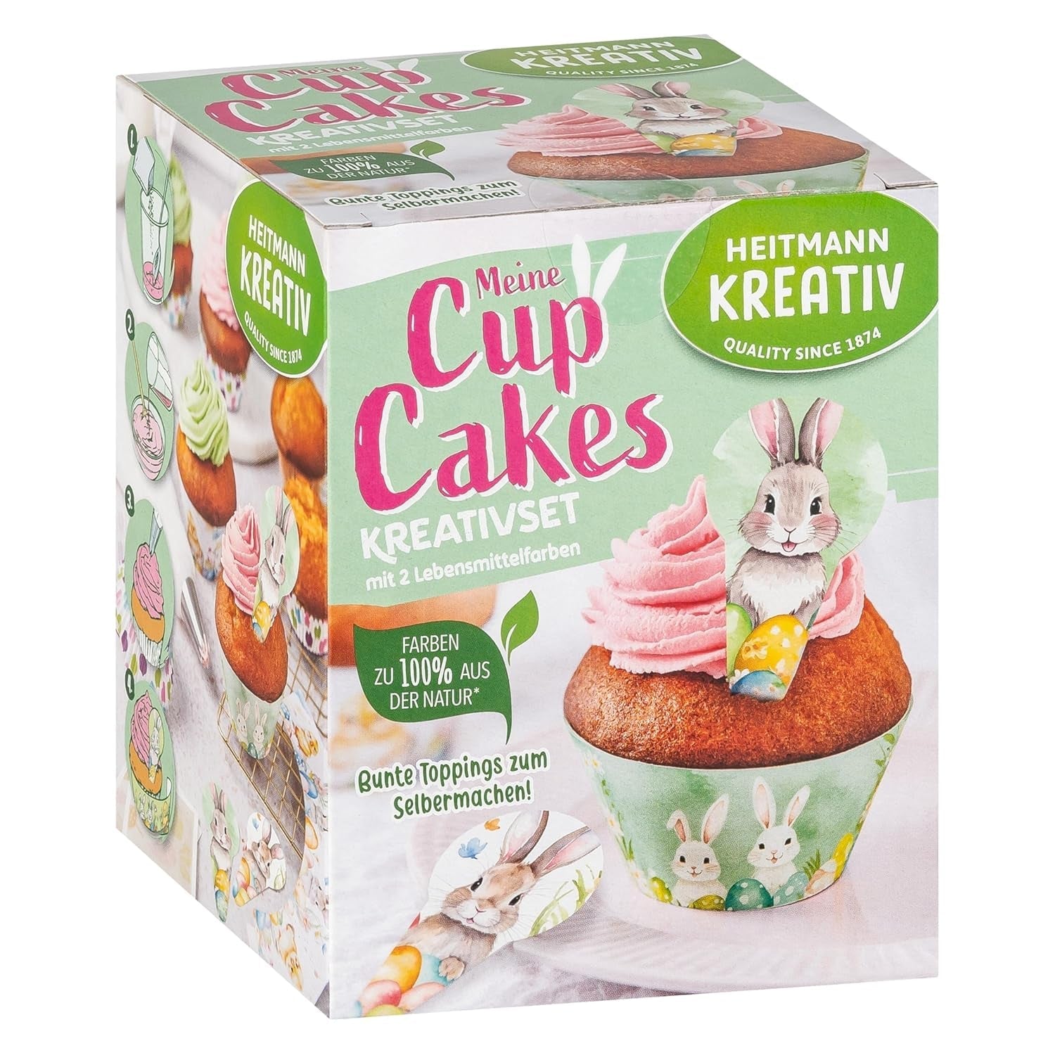 HEITMANN KREATIV - Sucettes au chocolat - Avec colorants en poudre à base de plantes - Jaune et vert - Kit DIY - Pâques