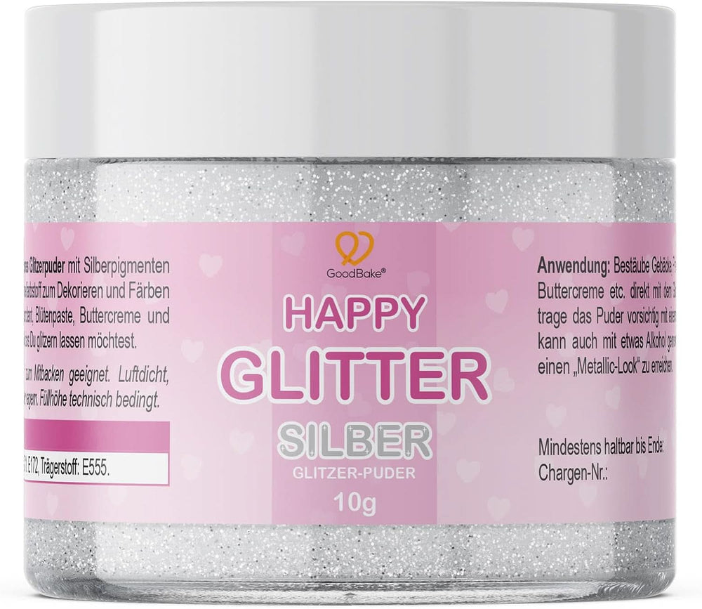 Goodbake Happy Glitter Gold - Paillettes alimentaires comestibles, 10 grammes Glitter Naty Shop Argent