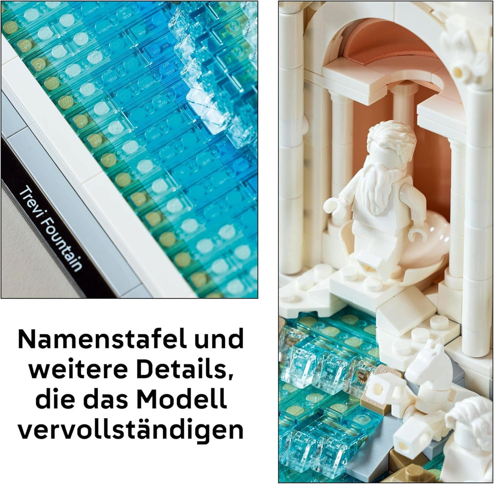 LEGO Architecture Trevi-Brunnen - Modell eines Wahrzeichens von Rom mit Minifiguren Skulpturen - Sammlerstück für das Büro und Wohnzimmer - Geschenk für Erwachsene und Architekturliebhaber 21062