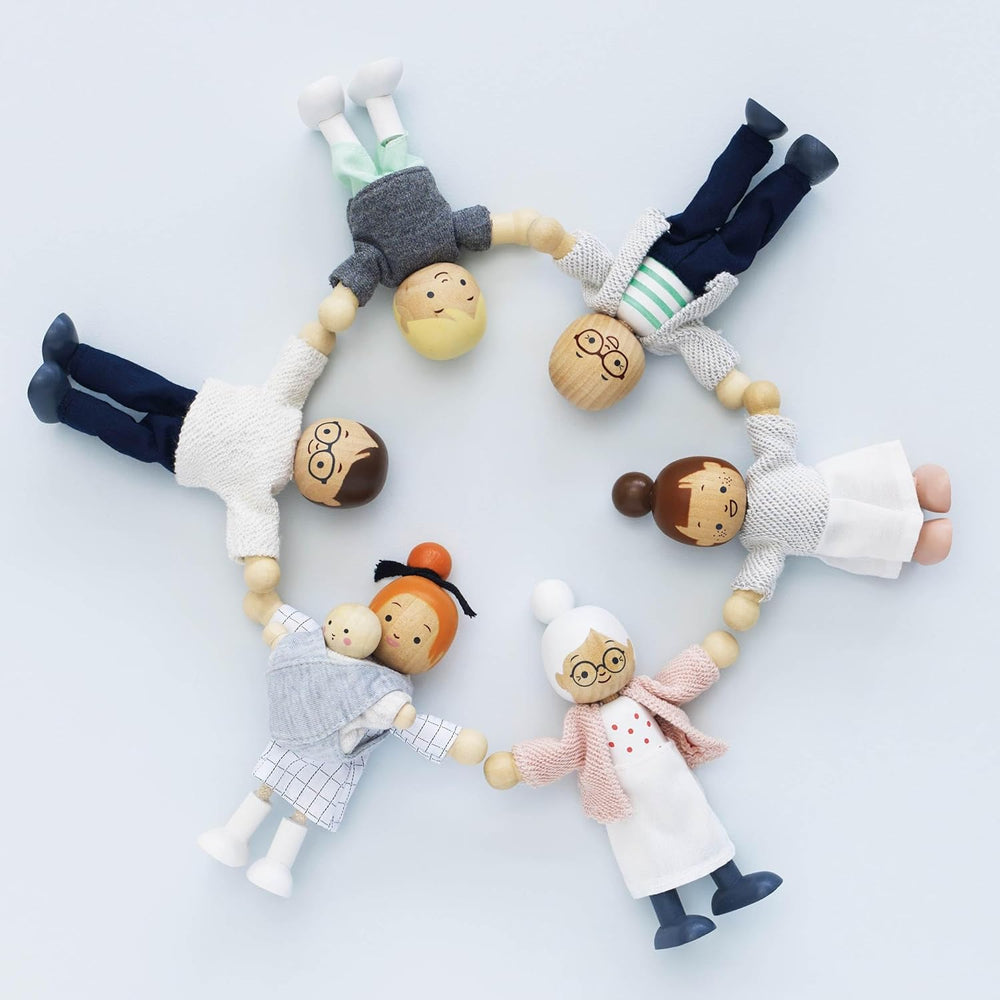 - Ma famille avec 4 chiots – Holz, Stoff – P053