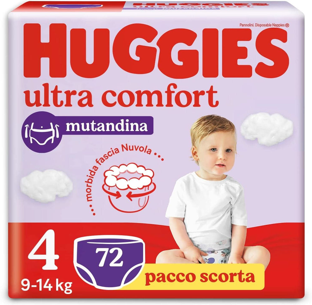 Pantalons à couches Huggies Ultra Comfort Taille 4 (9-14kg) Lot de 72 Pantalons à couches Mère & Bébé Naty Shop
