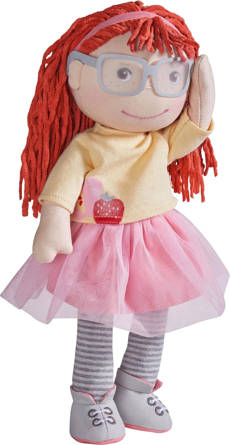 Poupée HABA AVA, poupée 30 cm avec lunettes, poupée douce pour enfants à partir de 18 mois