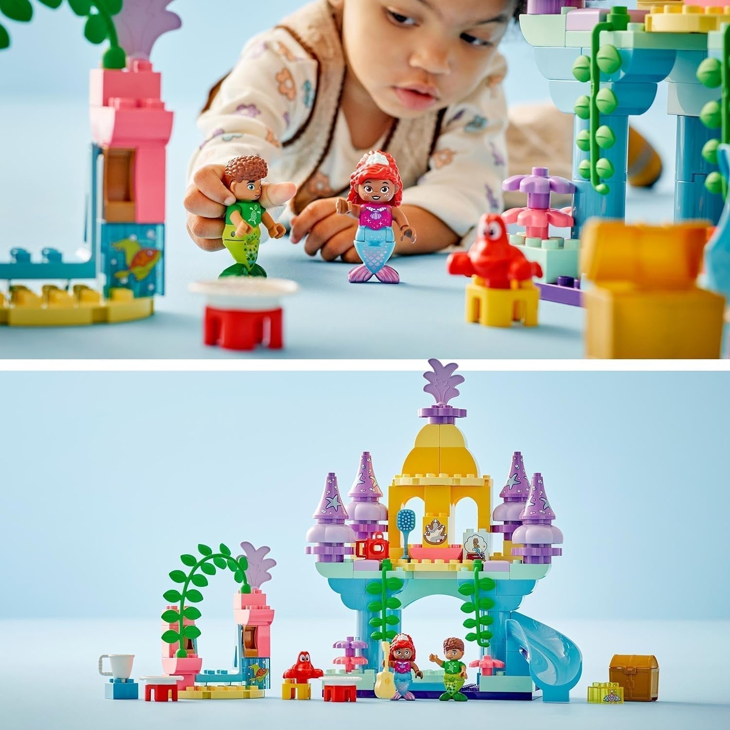 LEGO DUPLO | Disney Le palais sous-marin magique d'Ariel, jouet éducatif pour Ariel la sirène, château sous-marin pour les enfants de plus de 2 ans 10435 Jeux de construction Besuche den LEGO-Store