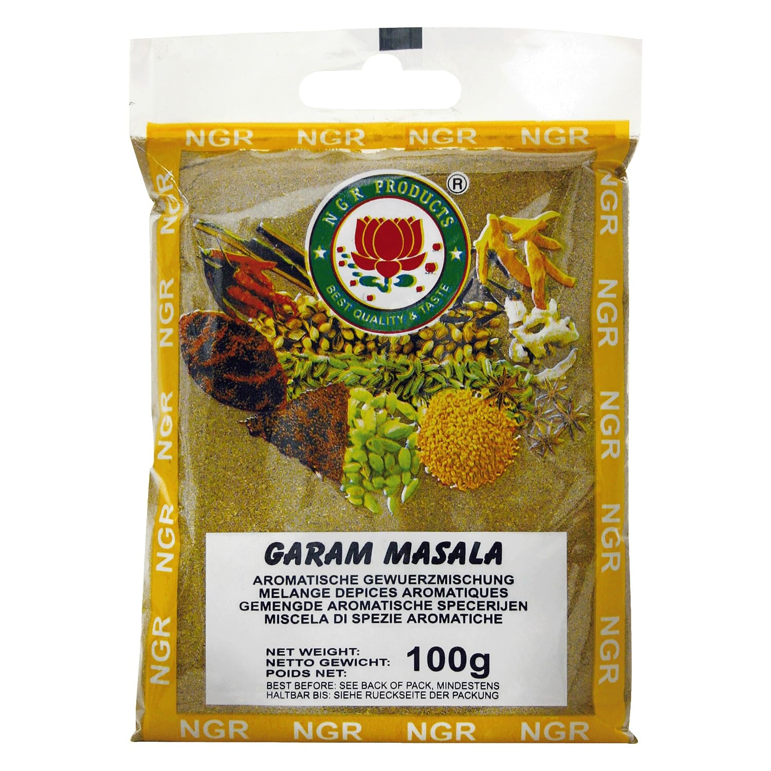 Garam Masala, Gewürzmischung zum Würzen von Gerichten, végétalien, halal, sans gluten (1 x 100 g)